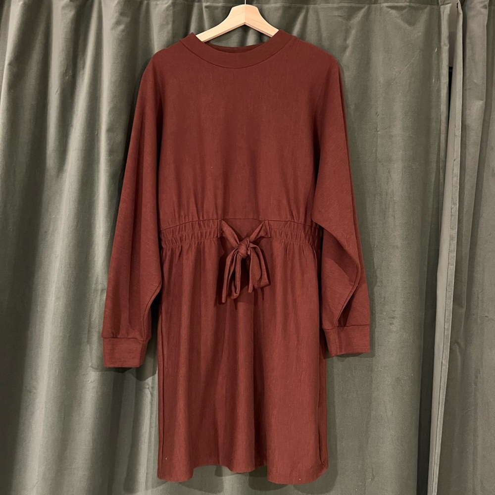 Comfy long sleeve dress with tie detail | Primark